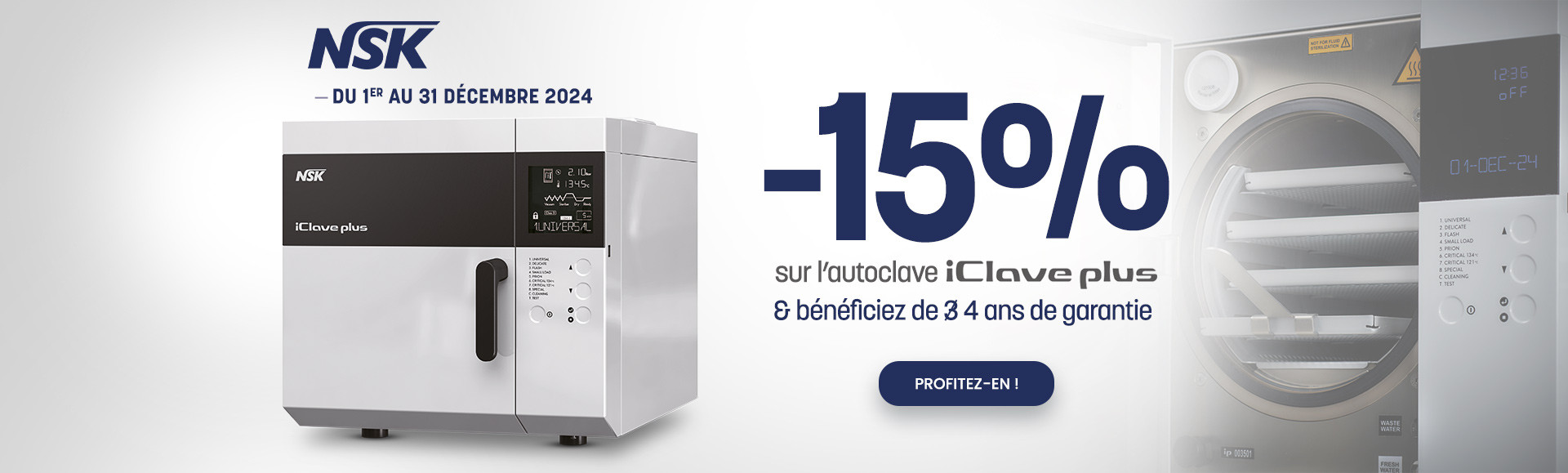 -15% sur l'autoclave iclave plus jusqu'au 31/01/2025